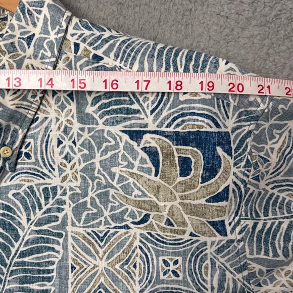 Reyn Spooner Reverse Weave Hawaiian Shirt Pullover Button Front  XXL Tropical - Picture 5 of 7